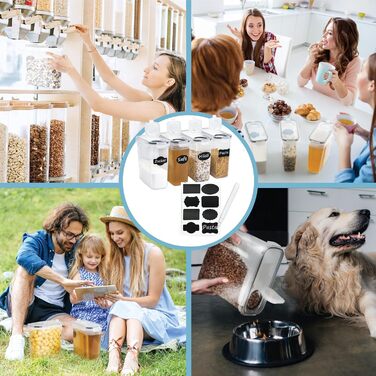 Контейнери для зберігання Soz об&39ємом 2,5 л, набір з 4 шт. з кришками без бісфенолу А, герметичні, без запаху, штабелюються, захищені від молі Диспенсер для борошна Кухонна коробка для зберігання (4)