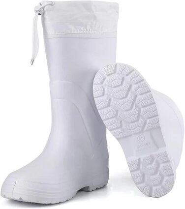 Чоловічі гумові чоботи, чоловічі снігові чоботи, короткі, плюшеві, теплі, водонепроникні, чоловічі чоботи, легкі, для активного відпочинку, високі, чоловічі гумові чоботи, білі, розмір EU 44