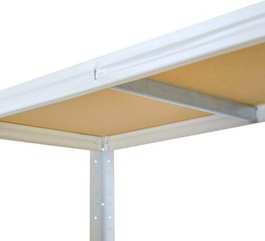 Надміцний домашній стелаж, білий/металевий стелаж з 4 полицями/металевий стелаж для підвалу, гаражний стелаж, стелаж для майстерні або стелаж для зберігання/змішаний металевий стелаж з вантажопідйомністю 175 кг В 155см / Ш 120см / Г 45см, 155x120x45