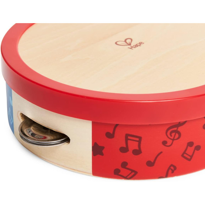 Барвистий дерев&39яний бубон Hape Барабан, музичний інструмент для дітей від 12 місяців