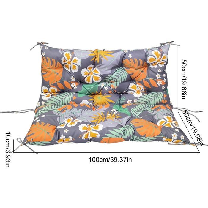 Заміна подушки-гойдалки leryveo, подушка-гойдалка, водонепроникна подушка-гойдалка для відкритого патіо - Comfort Garden Диванна подушка, Подушка для лавки на відкритому повітрі для саду B Квітка завтрашнього дня