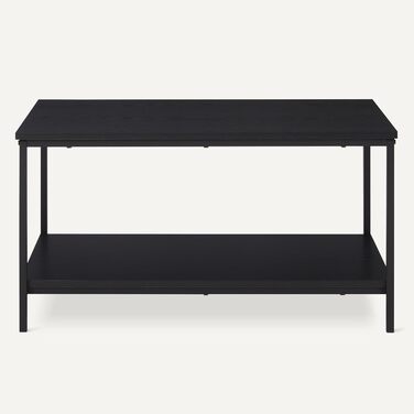 Журнальний столик Storeo Basics, прямокутний, чорний, 50,5 см x 80 см x 42 см Центральний стіл з нижньою полицею, сучасний стиль, чорний журнальний столик для вітальні