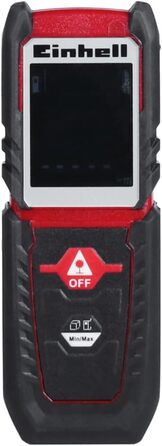 Лазерний далекомір Einhell TC-LD 25 (до 25 м, вибір базової точки вимірювання, безперервний режим, автовимкнення, функція безпеки, з чохлом)