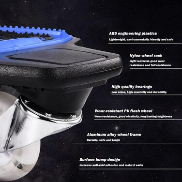 Розділений скейтборд, портативна дека для роликових ковзанів, пластини для дрифту, колеса з поліуретану з високим відскоком, скейтборд для початківців, стійкі ковзани для підлітків та дорослих, 31 дюйм, синій