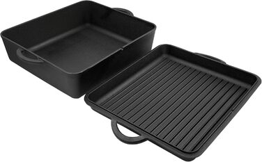 Голландська каструля для духовки чавунна каструля 10,8 л попередньо приправлена каструля для смаження з кришкою DOSQF