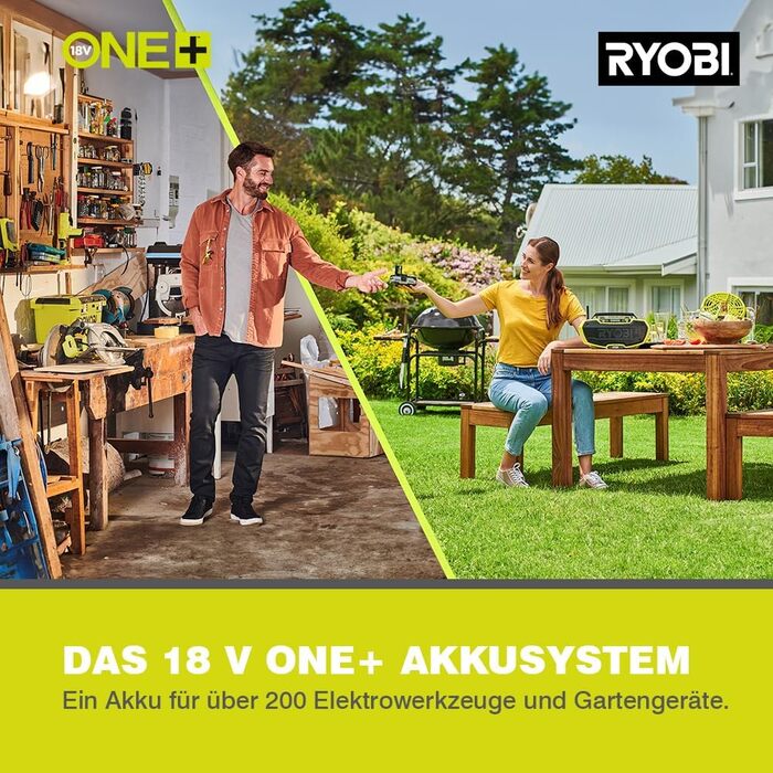 Акумуляторна газонокосарка RYOBI 18 V ONE OLM1833B (ширина зрізу 33 см, 5-позиційне регулювання висоти 25-65 мм, складна ручка, вкл. мульчувальний клин, 35-літровий мішок для трави, без акумулятора та зарядного пристрою в коробці) 33 см ширина зрізу без а