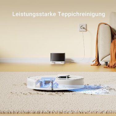 Робот-пилосос, Робот-пилосос з функцією миття підлоги 6000 Па, Рухома щітка, Карти для декількох поверхів, Ідеально підходить для