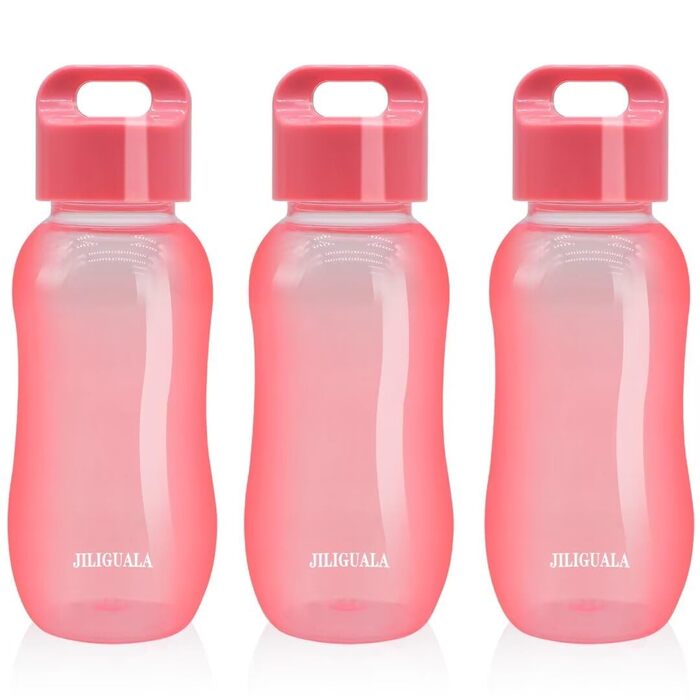 Пластикова кавова кружка, дорожня кружка, пляшка для води, спортивна пляшка для води, чашка для молока, кави, чаю, соку, місткість 350 мл, рожева, 3 шт. и