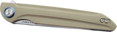 Зовнішній ніж, кишеньковий ніж, що швидко відкривається, з лезом Sandvik 14C28N і ручкою G10 з надійним замком, 111 г 22,8 см Кемп