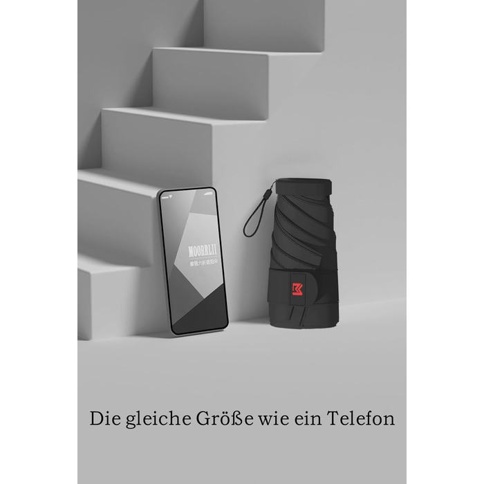 Міні-парасолька Moorrlii Travel для портмоне з чохлом, маленька, компактна, захист від ультрафіолету, сонячного світла, маленька с