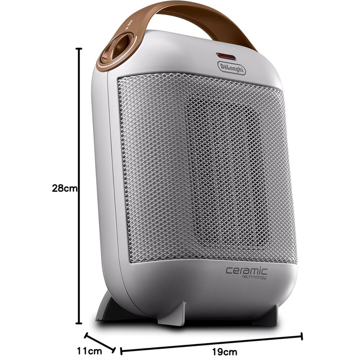 Керамічний обігрівач De&39Longhi Capsule HFX30C18.IW портативний вентилятор-обігрівач потужністю 1800 Вт, 2 режими нагріву, функція захисту від замерзання, для приміщень об&39ємом до 55 м, білий