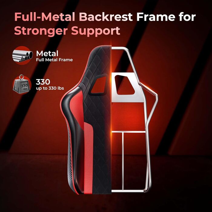 Ергономічне ігрове та офісне крісло seenda GCPro-10, безступеневе регулювання 145 з підставкою для ніг, суцільнометалевий каркас до 150 кг, 2D підлокітники, подушка для голови та попереку, чорно-сірий (чорний червоний)