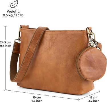 Вінтажна сумка через плече Marbella S, шкіряна сумка через плече середнього розміру, сумочка для жінок - коричневий коричневий S