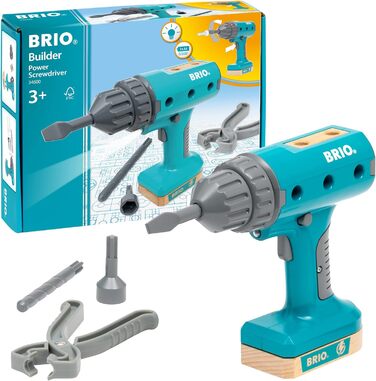 Акумуляторна викрутка BRIO Builder - 34600 Builder - розвиваюча рольова іграшка для дітей віком від 3 років