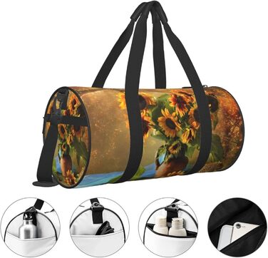 Дорожня сумка-циліндр з квітковим принтом, спортивна сумка для чоловіків та жінок, сумка-мішок, спортивна дорожня сумка