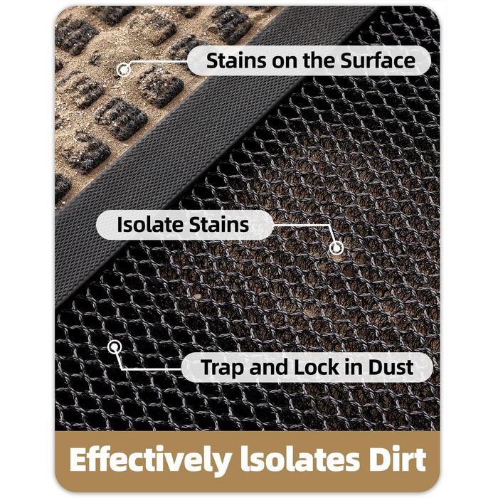 КОЛІР І ГЕОМЕТРІЯ Килимок для вловлювання бруду 43x76 см, Брудовідштовхувальний з низьким профілем, Вуличний килимок для дверей, Килимок для входу, Нековзний, Легко чиститься, Килимки для дверей, Килимки для вхідних дверей, Сірий 43 x 76 см (Прямокутний),