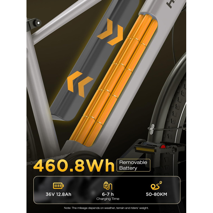 Електричні велосипеди 27,5/29 дюймів, Знімний акумулятор 36 В 12,8 Аг, Двигун 250 Вт до 25 км/год, Запас ходу 50-80 км, Міський електровелосипед Pedelec MTB для дорослих, Сірий BK7S PLUS - 29 дюймів - 7 швидкостей