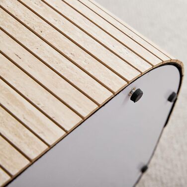 Сучасний обідній стіл на 4-6 осіб, прямокутний кухонний стіл 160 см (травертин) з важкою основою-тумбою для вітальні, кухні, квартири, жовтий