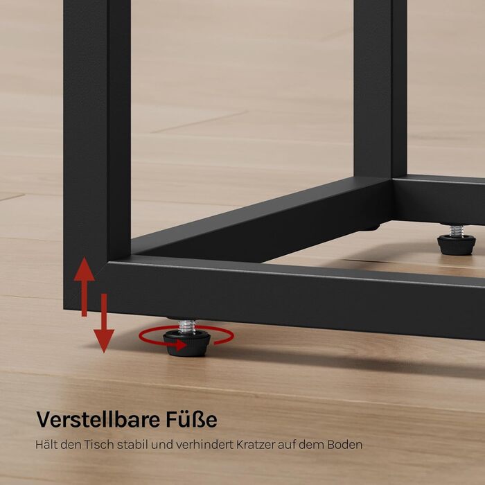 Журнальний столик WOLTU, С-подібний, стіл для вітальні з металевим каркасом, диванний столик, журнальний столик, для кави та ноутбука, 45 x 63,5 x 25 см, чорний, комплект з