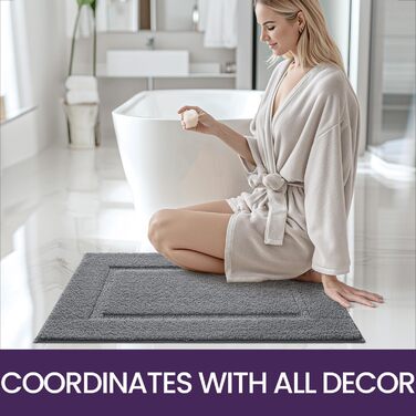 Килимок для ванної кімнати 60 x 110 см, нековзний килимок для ванної кімнати, що миється, м'який килимок для ванної, килимок для в