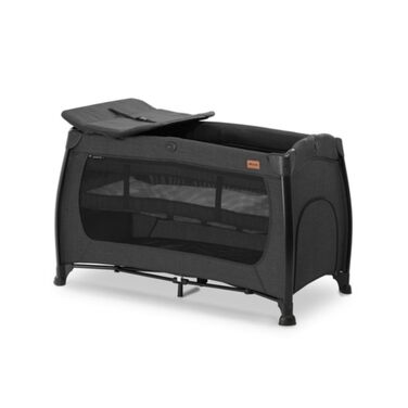Дорожнє ліжечко Hauck Play N Relax Center з пеленальною підкладкою, регульованою висотою та боковим входом - колір Melange Black