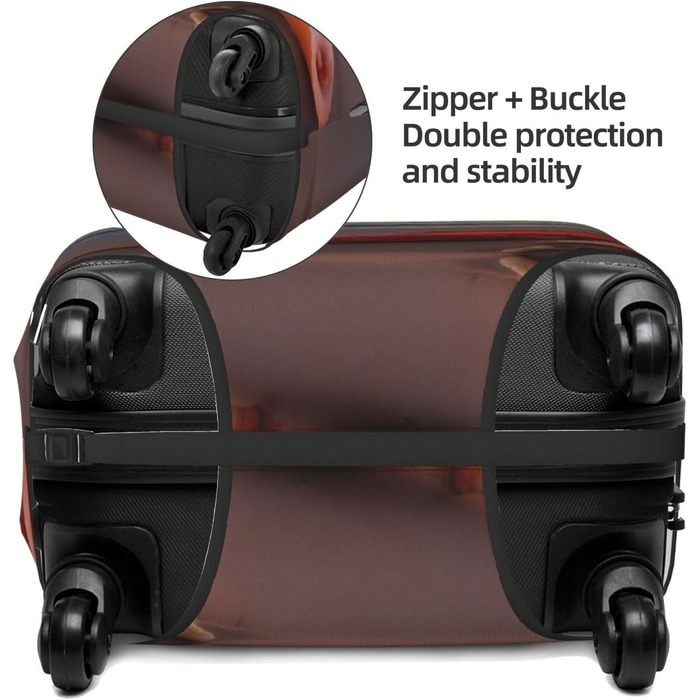 Чохол для валізи Захід Сонця на Морському Узбережжі, міцний захист для багажу, підходить для валіз розміром 45.7-81.3 см, Чорний, Великий розмір