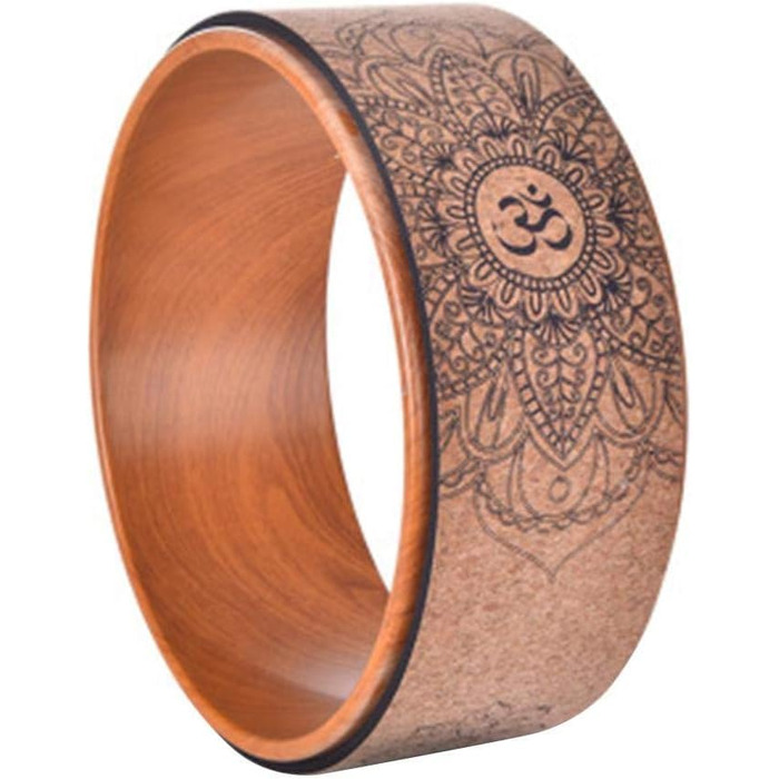 Колесо для йоги - найміцніше та найзручніше опорне колесо для Дхарма-йоги для поз йоги, ідеальний пінопластовий ролик для додаткової гнучкості, кільце для йоги 13 x 5 дюймів, коричневий колір