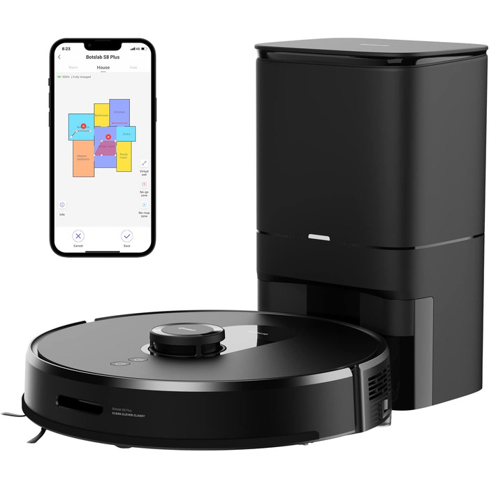 Робот-пилосос та швабра зі станцією автоматичного спорожнення (потужність всмоктування 2700 Па, час автономної роботи до 180 хв, к