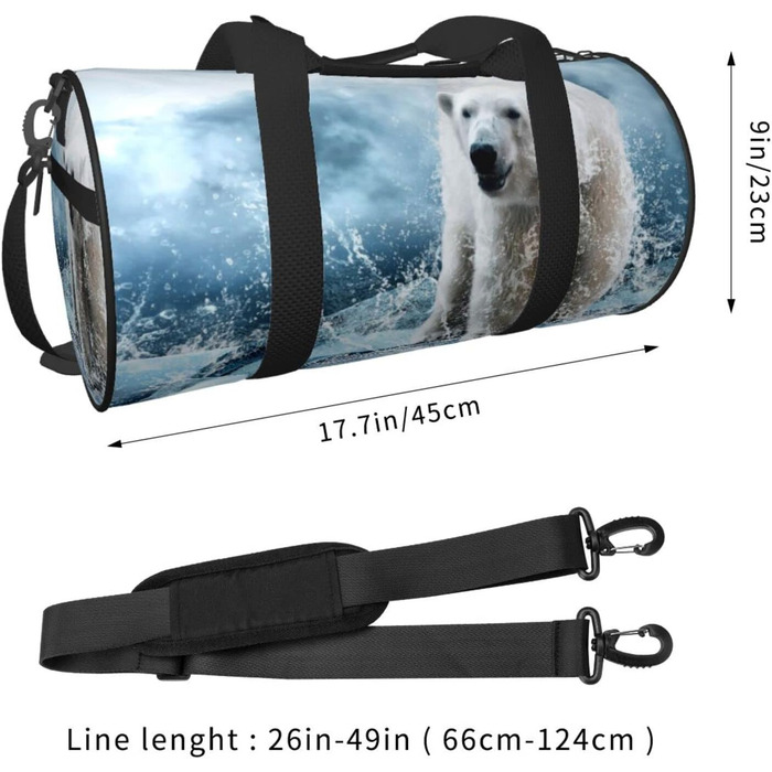 Біла спортивна сумка-мішок з кумедним малюнком білого ведмедя, дорожня сумка для чоловіків та жінок, сумка для подорожей та спорту