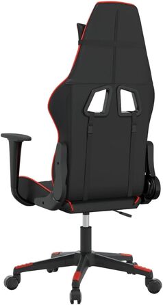 Геймерське крісло, чорно-червона штучна шкіра, з регульованою спинкою та висотою, офісне крісло з поворотом на 360 градусів, міцним металевим каркасом та зносостійкою штучною шкірою, 37 x 45 см (Ш x Г), червоне
