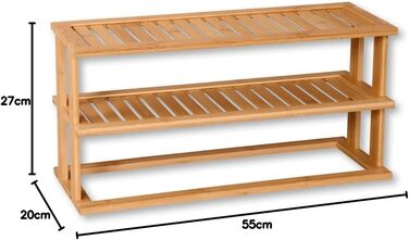 Кухонна полиця, Матеріал Бамбук, Розміри 55 x 27 x 20 см, Колір Коричневий 58806