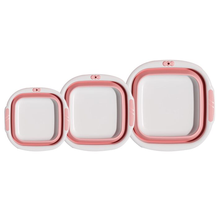 Складаний умивальник - Миска Портативна ванна для миття обличчя, одягу, ніг, замочування, кемпінгу, прання, рожева