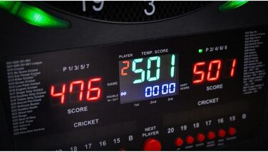 Електронна мішень для дартсу Bull&39s Universum Pro L з м&39яким наконечником світлодіодне підсвічування, 45 ігор / 474 варіації, до 8 гравців, включаючи дротики та аксесуари, чорний/білий