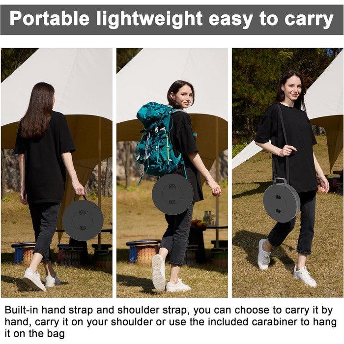 Портативний телескопічний стілець, портативний складаний стілець, висувний складаний стілець для кемпінгу, риболовлі, подорожей, барбекю, походів, регульований складаний стілець, складний стілець, вантажопідйомність 280 кг з карабіном, чорно-білий, 25x25x