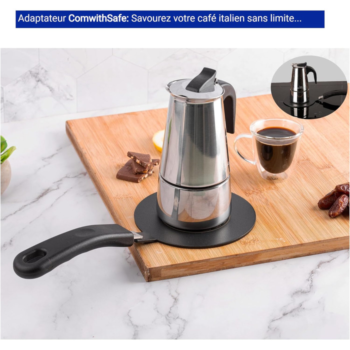 Індукційний адаптер 14 см знімна ручка, ізоляційна не змінює колір після використання теплорозподільник з чорним покриттям для високих температур, пластинчасте реле індукційне/газове 14 см