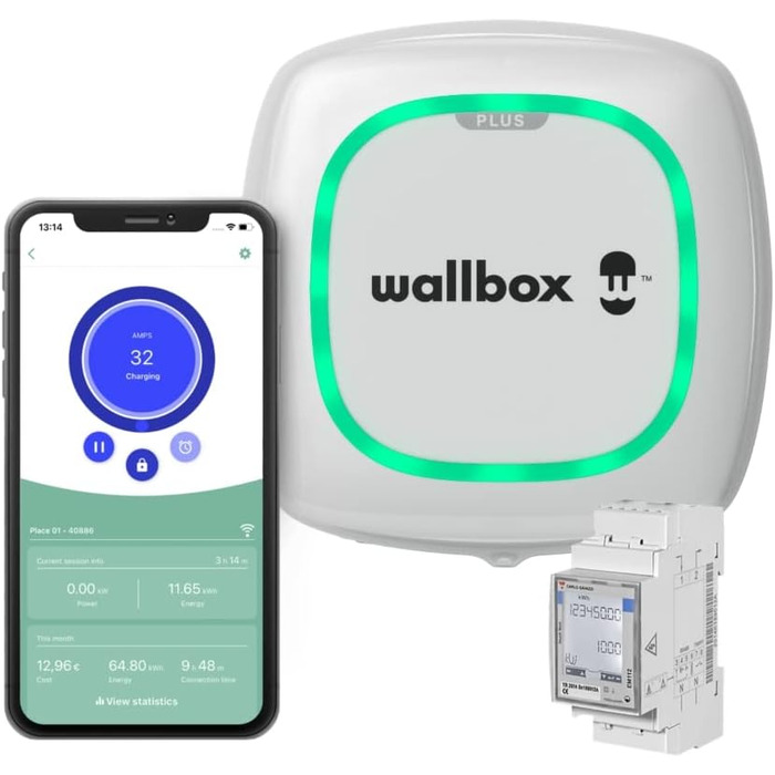 Сонячний зарядний пристрій Wallbox Pulsar Plus - зарядний пристрій для електромобілів (7,4 кВт, 5 метрів, тип 2, WiFi, Bluetooth,