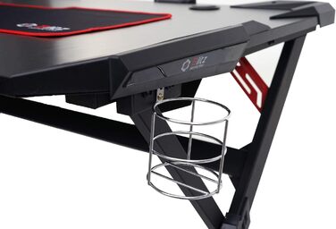 Письмовий стіл Mendler HWC-F11, комп&39ютерний стіл, молодіжний стіл, ігровий стіл, 120x75 см, чорний колір MVG