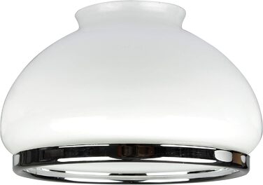 Абажур Westinghouse Lighting 8705340 6,4 см з опалового скла, куполоподібна форма з хромованою смугою, білий, 16,4 x 16,4 x 11,8 см