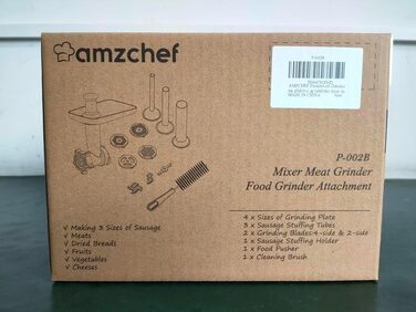 Аксесуари для м'ясорубки AMZCHEF для повільної соковижималки ZM1501 & GM3001 - ZM1501 Аксесуари - GM3001 Аксесуари - Без машини, в комплекті лише аксесуари - 3 леза, 4 ріжучі диски, 3 куточки для начинки ковбаси
