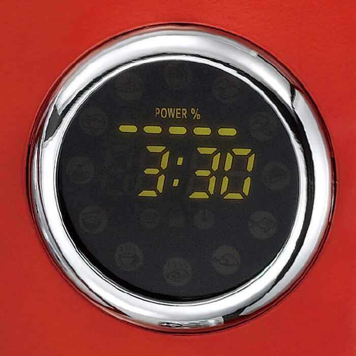 Мікрохвильова піч MELISSA 16330129 ретро/1000 Вт/23 літри, дизайнерська мікрохвильова піч з грилем/червоний металевий