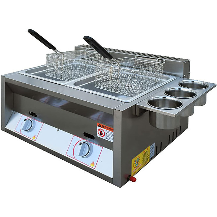 Газова фритюрниця, комерційна фритюрниця з нержавіючої сталі з високою місткістю, професійна кухонна машина для смаження на газових стільницях, подвійна фритюрниця для ресторану, домашньої кухні