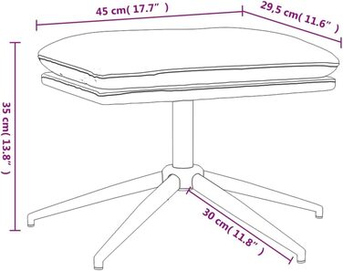 Підставка для ніг, штучна шкіра, глянцева, коричневий, 45 x 29.5 x 35 см, 341557