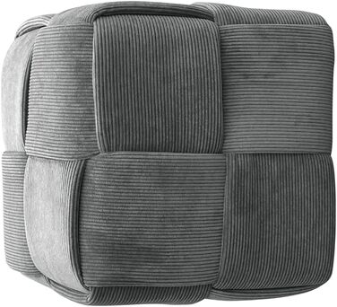 Пуф URBAN/Сірий вельвет/Подушка на підлогу/Табурет/Океан/Ш 40, В 40, Г 40 см