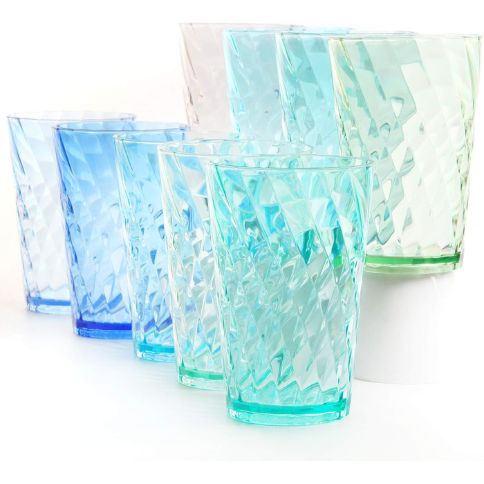 Стакани для пиття Youngever 9 упаковок по 600 мл, багаторазові стакани для води, пластикові стакани, багаторазові пластикові стака