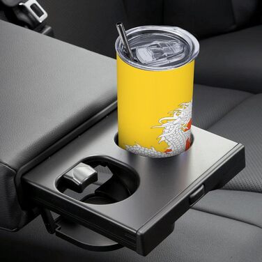 Кухоль з прямою трубочкою, дизайн прапор Королівства Бутан, дорожній кухоль з принтом, підходить для кемпінгу, офісу та дому, 590 мл