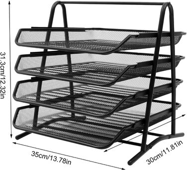 Металевий лоток для документів, 4 ящики, сітчаста дизайнерська полиця для столу, шафа для картотек комп'ютерного столу, органайзер для висувних ящиків, для лотків для документів формату A4, лоток для листів, книги