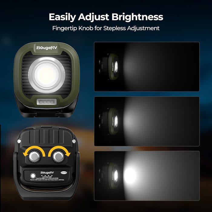 Акумуляторний кемпінговий ліхтар BougeRV 13500 мАг, 2700K-6500K та 1500 люмен, кемпінговий ліхтар із червоним світлом, навколишнім освітленням, водонепроникний IPX5, кемпінговий ліхтар для кемпінгу, подорожей, надзвичайних ситуацій