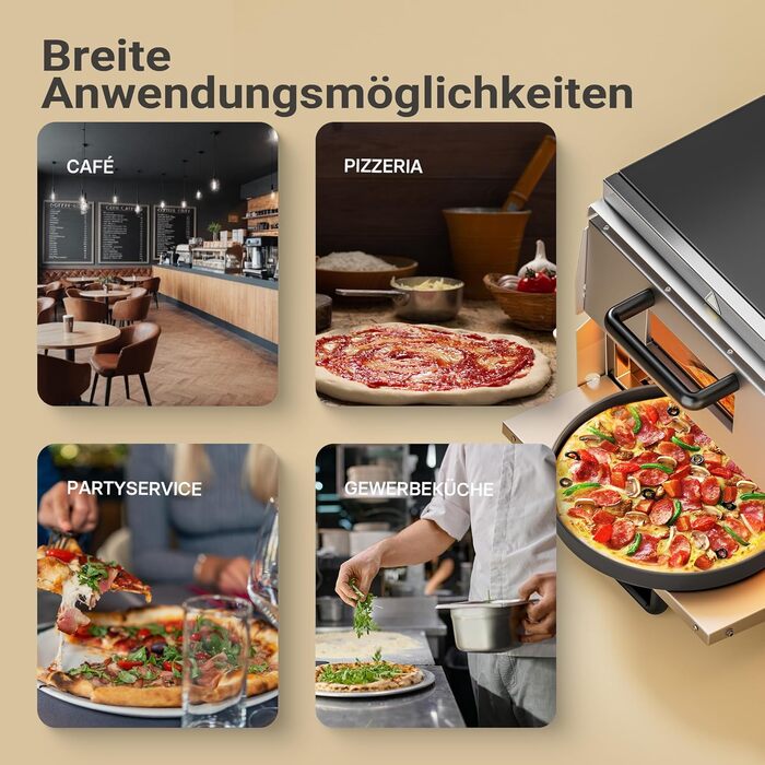 Ярусна піч для піци 3000 Вт з кордієритовим каменем для піци, як кам'яна піч, піч для піци, 2-