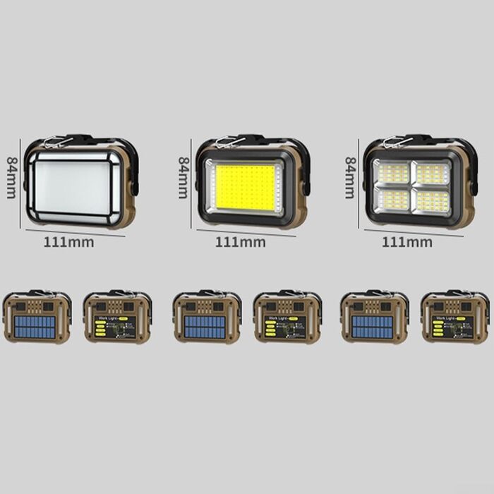 Світлодіодний сонячний кемпінговий ліхтар із зарядкою USB-C, 3600 мАг, акумуляторний робочий ліхтар, регульований 4-ступінчастий кольоровий COB-прожектор, алюміній IPX4 (4K)