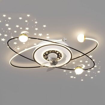 Стельовий світлодіодний світильник PAZWAHF 120 Вт, стельовий вентилятор зі світлодіодним підсвічуванням, регульованою швидкістю ві